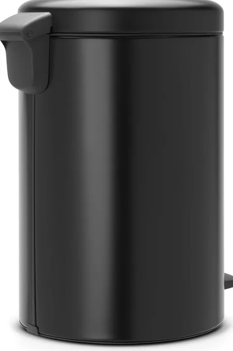 Brabantia Klassischer Tretmülleimer Mit Soft Verschluss 20 Liter HxBxT 46,7 x 29 x 38 cm Metall Metallik Schwarz