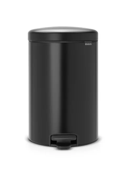 Brabantia Klassischer Tretmülleimer Mit Soft Verschluss 20 Liter HxBxT 46,7 x 29 x 38 cm Metall Metallik Schwarz