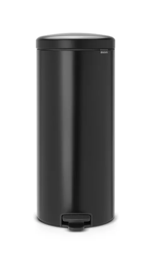Brabantia Klassischer Tretmülleimer Mit Soft Verschluss 30 Liter HxBxT 67,9 x 29,3 x 38 cm Metall Metallik Schwarz