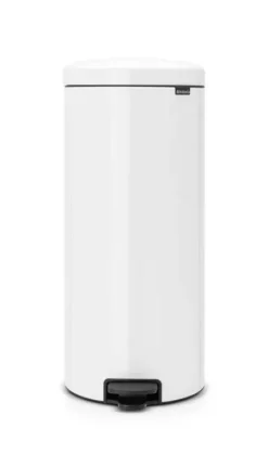 Brabantia Klassischer Tretmülleimer Mit Soft Verschluss 30 Liter HxBxT 67,9 x 29,3 x 38 cm Metall Weiß