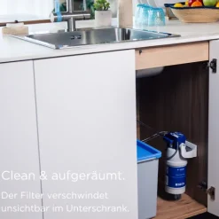 BRITA 3-Wege-Küchenarmatur (Edelstahl, rund) inkl. 1 x BRITA P 1000 Wasserfilter – Küchenarmatur für gefiltertes und ungefiltertes Wasser direkt aus der Leitung
