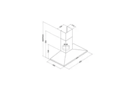 CENTA Wandhaube RENO 90 IN BxT 90 x 49 cm edelstahl