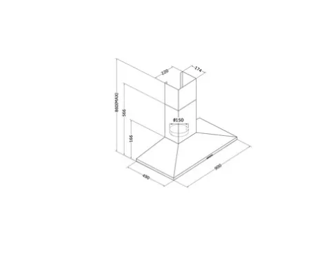 CENTA Wandhaube RENO 90 IN BxT 90 x 49 cm edelstahl