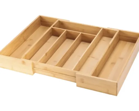 CENTA Besteckeinsatz flexibel BxTxH 33,3-53,3 x 38,4 x 6,5 cm aus Bambus