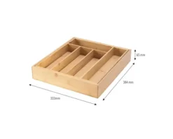 CENTA Besteckeinsatz flexibel BxTxH 33,3-53,3 x 38,4 x 6,5 cm aus Bambus