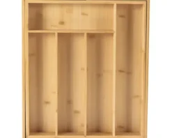 CENTA Besteckeinsatz flexibel BxTxH 33,3-53,3 x 38,4 x 6,5 cm aus Bambus