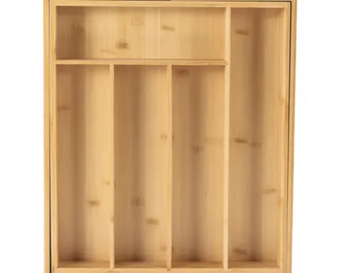 CENTA Besteckeinsatz flexibel BxTxH 33,3-53,3 x 38,4 x 6,5 cm aus Bambus