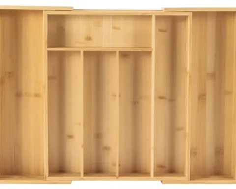 CENTA Besteckeinsatz flexibel BxTxH 33,3-53,3 x 38,4 x 6,5 cm aus Bambus