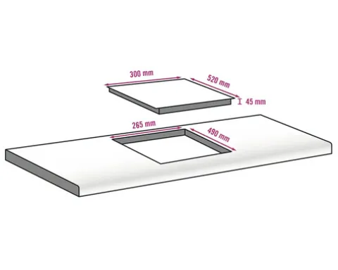 CENTA Domino Kochfeld SARIN 30 x 52 cm 2 Kochzonen Sarin 30