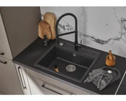 CENTA Spüle BATEN 60 570 x 510 mm schwarz BATEN 60 BL