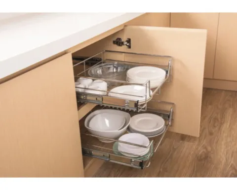 CENTA Teleskop Schublade für 60er Schrank chrom
