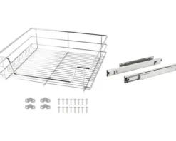 CENTA Teleskop Schublade für 60er Schrank chrom