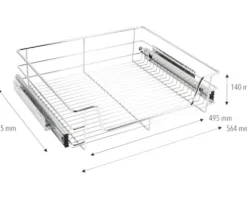 CENTA Teleskop Schublade für 60er Schrank chrom