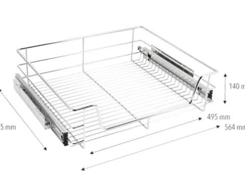 CENTA Teleskop Schublade für 60er Schrank chrom