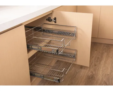 CENTA Teleskop Schublade für 50er Schrank chrom