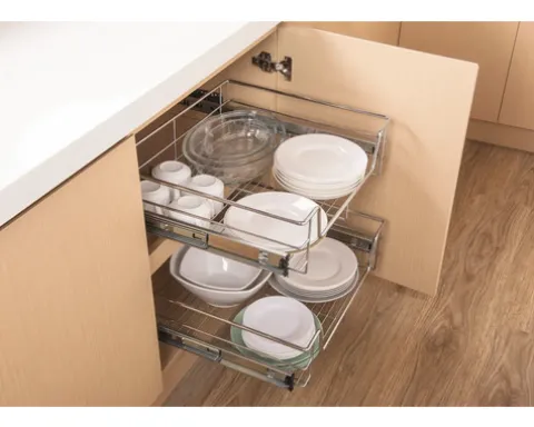 CENTA Teleskop Schublade für 50er Schrank chrom