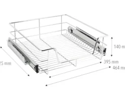 CENTA Teleskop Schublade für 50er Schrank chrom