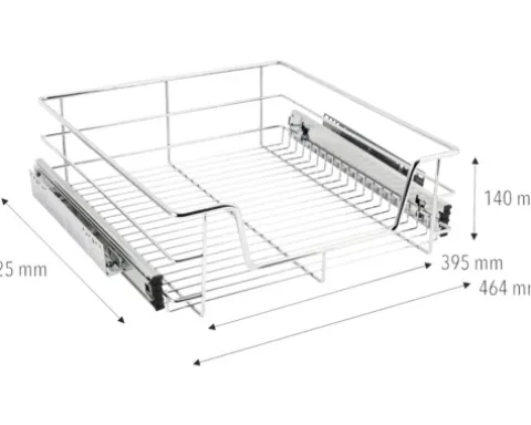 CENTA Teleskop Schublade für 50er Schrank chrom