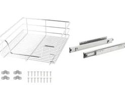 CENTA Teleskop Schublade für 50er Schrank chrom