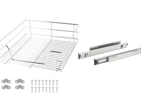 CENTA Teleskop Schublade für 50er Schrank chrom