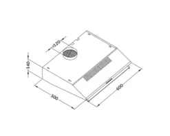 CENTA Unterbauhaube CALINO 60 BL BxT 60 x 50 cm schwarz