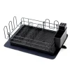 CHEFGASTRO Abtropfgestell Geschirr | HxBxT 15x42x31cm | Stahl | mit Besteckhalter, Tassenhalter, drehbarem Wasserablauf, Abtropfbrett & Trockenmatte, Geschirrabtropfgestell Abtropfständer