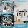 CHEFGASTRO Magnetleiste magnetische Messerleiste Messerhalter aus Metall | HxBxT 4x40x1,5cm | Inkl. 3 schwarze Haken | Schwarz | extra stark magnetischer Messerstreifen zum Kleben oder Schrauben