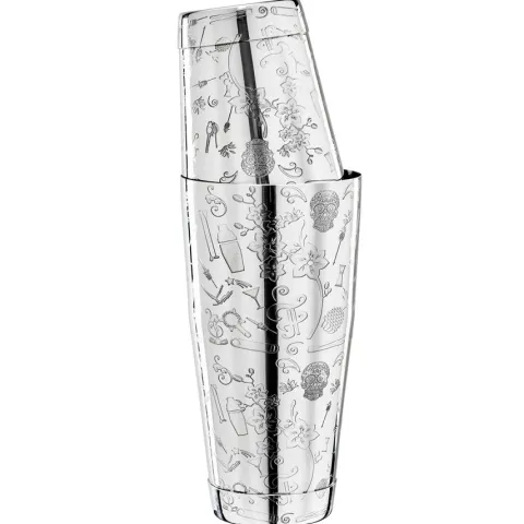 Cocktail shaker - Collabo TIN oN TIN Edelstahl - 28oz/18oz - mit Gravur - Limited Edition