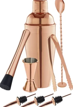 Cocktails set - 8-teiliges in einer Geschenkbox, Barkeeper Set, Kupfer Optik für professionelle Cocktails
