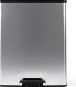 Curver Deco Bin Duo Mülleimer - 26L+ 26L - mit Pedal, metallic