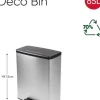 Curver Deco Bin Mülleimer - 65L- mit Pedal - metallic