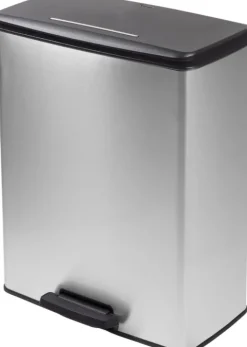 Curver Deco Bin Mülleimer - 65L- mit Pedal - metallic