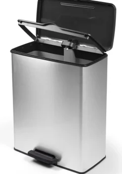 Curver Deco Bin Mülleimer - 65L- mit Pedal - metallic