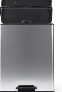 Curver Deco Bin Mülleimer - 65L- mit Pedal - metallic