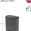 Curver Deco Bin Mülleimer - 65L- mit Pedal - cool grey