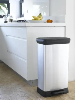Curver Deco Bin Treteimer - 50L - Silber Metallic