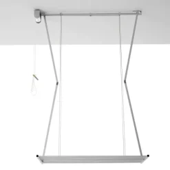 Decken-Wäscheständer Foxydry Mini 128 cm aus Aluminium – seilzugbetrieben, platzsparend, Trockenlänge 9.6 m