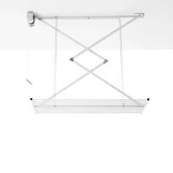 Decken-Wäscheständer Foxydry Mini 152 cm aus Aluminium – seilzugbetrieben, platzsparend, Trockenlänge 11.5 m