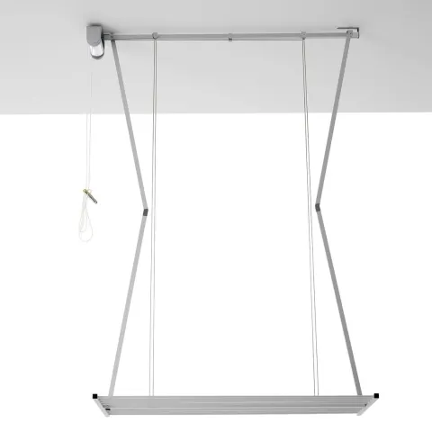 Decken-Wäscheständer Foxydry Mini 152 cm aus Aluminium – seilzugbetrieben, platzsparend, Trockenlänge 11.5 m
