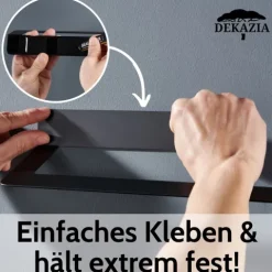 DEKAZIA® Küchenrollenhalter schwarz | Küchenrollenhalter ohne Bohren Küchenrollenhalter Wand Küchenpapierhalter Halter Küchenrolle Papierrollenhalter Küchenrollenhalter Edelstahl Kuchenrollenhalterung