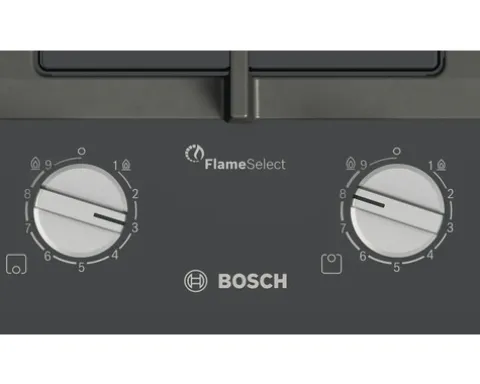 Domino Gaskochfeld Bosch 36 x 52,7 cm 2 Gasbrenner Glaskeramik-Oberfläche schwarz PRB3A6I40