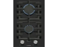 Domino Gaskochfeld Bosch 36 x 52,7 cm 2 Gasbrenner Glaskeramik-Oberfläche schwarz PRB3A6I40