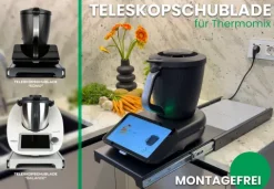 DreamFilters Teleskopauszug , Teleskopschublade König für Thermomix® Zubehör für TM7, TM6, TM5 und ältere - Montagefrei.