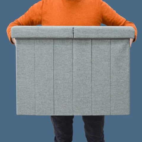 DuneDesign 85 Liter Wäschekorb mit Deckel & Wäschesack - 62x31 Wäschekorb mit Sitzfunktion - Faltbarer Laundry Organizer Wäschekorb Hocker Wäschesammler mit Deckel Wäschekorb Schlafzimmer Wäsche Truhe