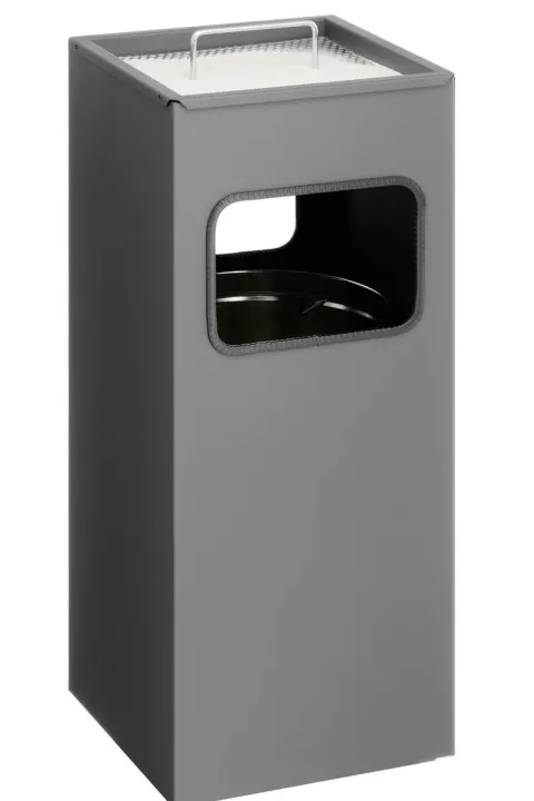 Durable 333158 Papierkorb Metall mit Ascher eckig, anthrazit