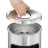 Durable 333223 Papierkorb Metall mit Ascher Safe, selbstlöschender Standaschenbecher mit 17l Mülleimer und 2l Ascher, silber
