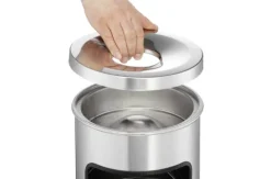 Durable 333223 Papierkorb Metall mit Ascher Safe, selbstlöschender Standaschenbecher mit 17l Mülleimer und 2l Ascher, silber