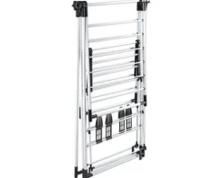EASYmaxx Wäscheständer mit Kleiderstange schwarz 16443