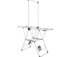 EASYmaxx Wäscheständer mit Kleiderstange schwarz 16443