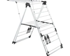 EASYmaxx Wäscheständer mit Kleiderstange schwarz 16443